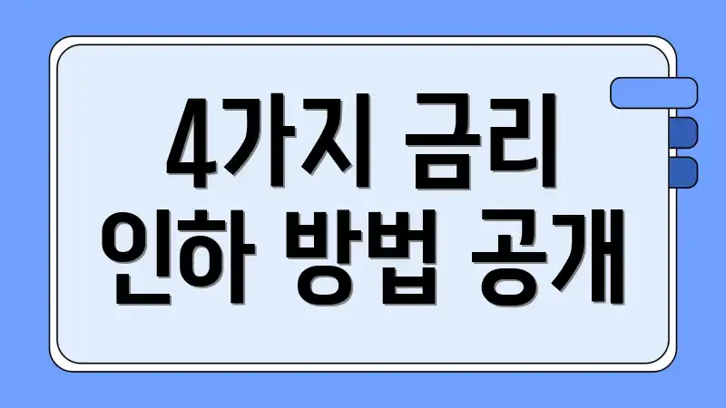 4가지 금리 인하 방법 공개