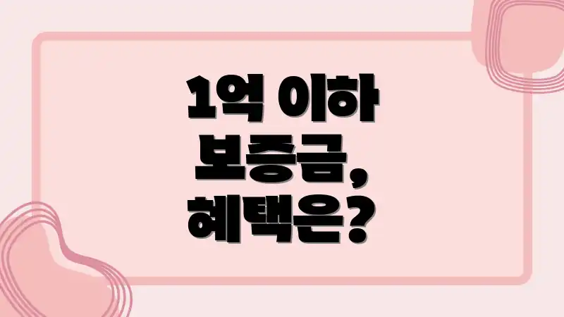 1억 이하 보증금, 혜택은?