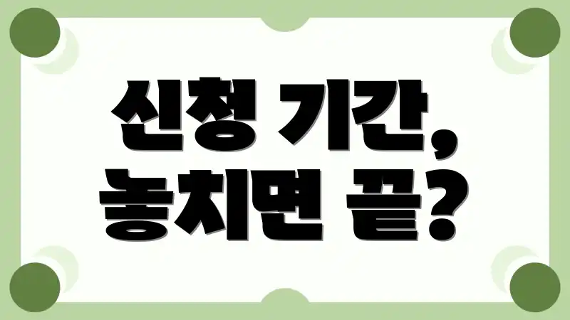 신청 기간, 놓치면 끝?
