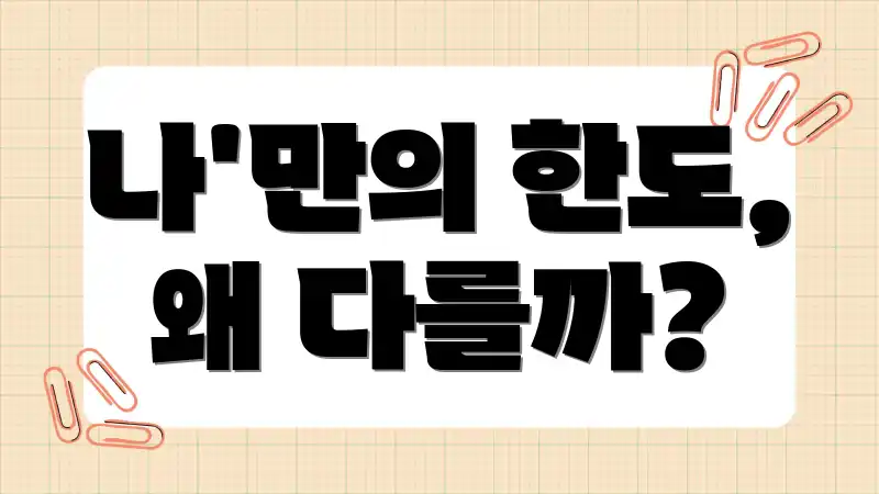 나'만의 한도, 왜 다를까?