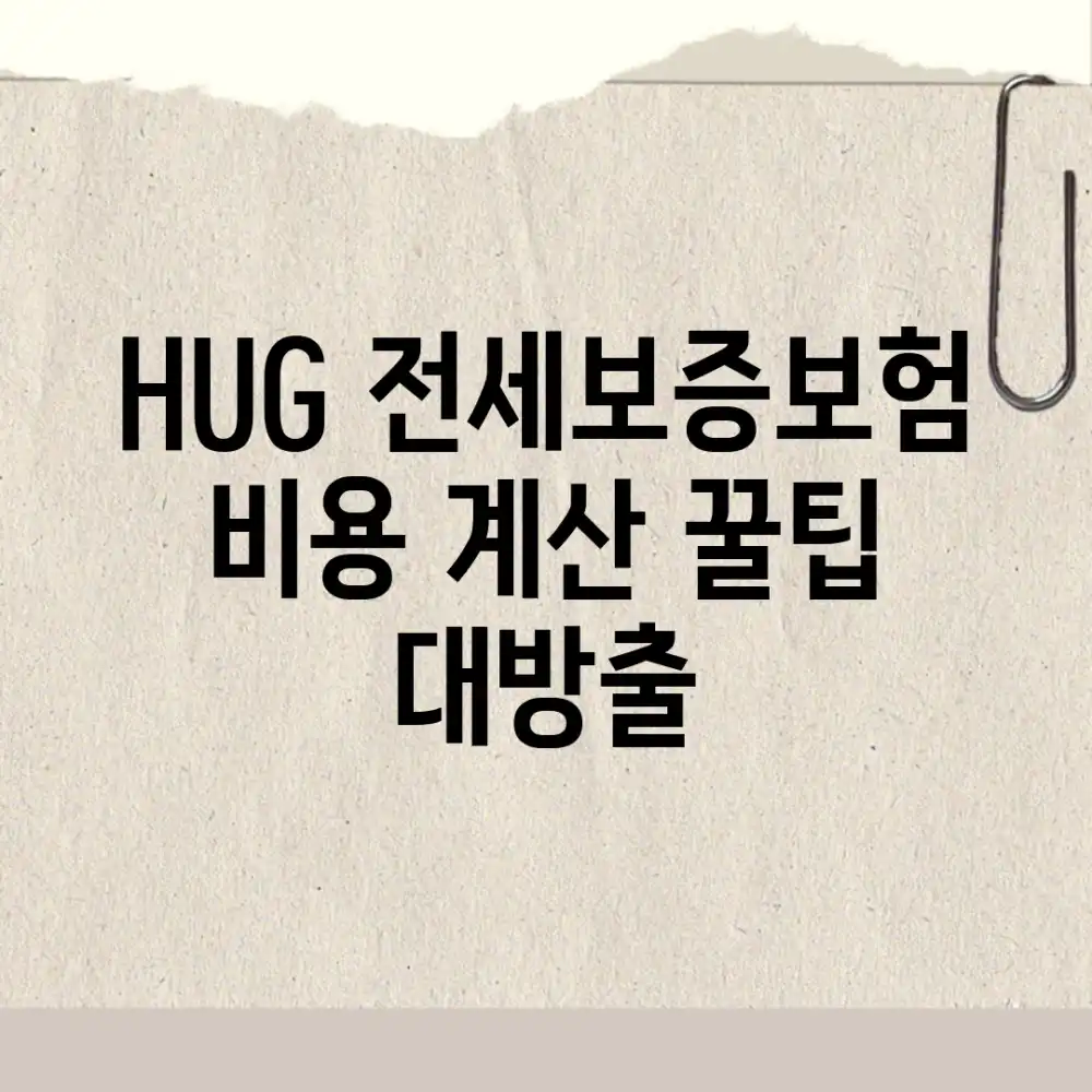 HUG 전세보증보험, 비용 계산! 꿀팁 대방출!