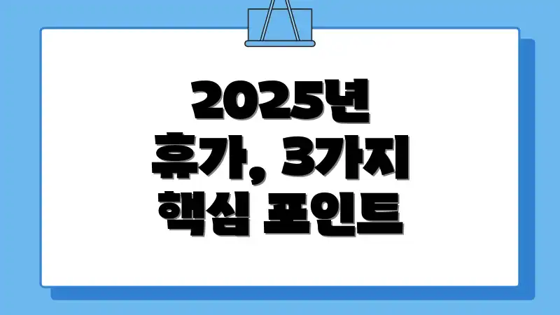 2025년 휴가, 3가지 핵심 포인트