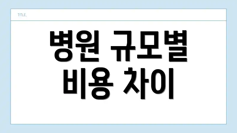 병원 규모별 비용 차이