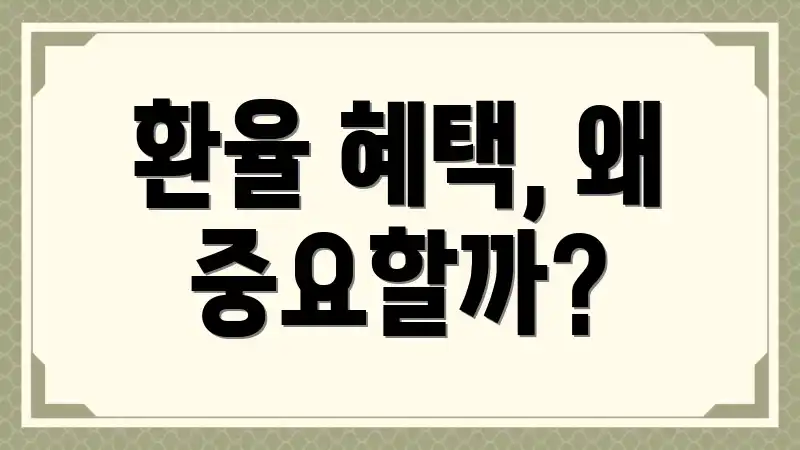 환율 혜택, 왜 중요할까?