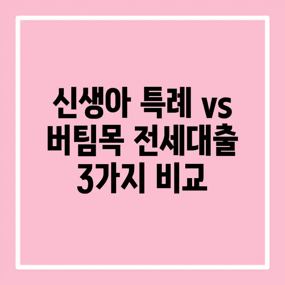 신생아 특례 vs 버팀목: 전세대출 3가지 비교