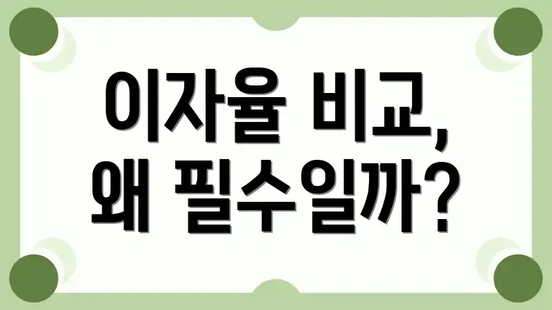 이자율 비교, 왜 필수일까?